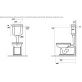 External ceramic toilet cistern Lugrin