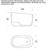 Free-standing, oval Korakril™ bathtub with seat Gualan