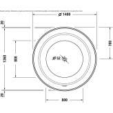 Freestanding round ceramic bathtub Truckee