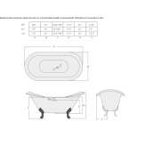 Free-standing oval bathtub on legs Huguley