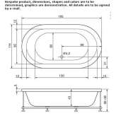 Oval built-in bathtub with hydromassage Micula