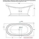 Freestanding oval ceramic bathtub Turiacu