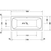 Rectangular built-in bathtub Pradillo