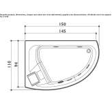 Corner whirlpool bathtub with chromotherapy Chucena