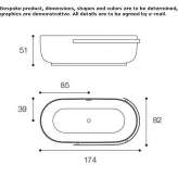 Freestanding oval Cristalplant® bathtub Rijmenam