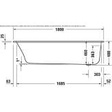 Rectangular built-in acrylic bathtub Pradillo