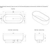Wolnostojąca owalna wanna z żywicy kamiennej Yarnton