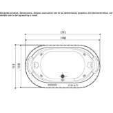 Oval built-in bathtub with hydromassage Havant