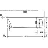 Rectangular built-in acrylic bathtub Pradillo