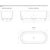 Wolnostojąca owalna wanna z żywicy kamiennej Sachica