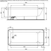 Freestanding rectangular Ideal Solid bathtub Niksic