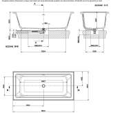 Freestanding rectangular Cristalplant® bathtub Petina