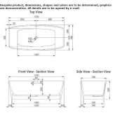 Freestanding rectangular bathtub made of stone resin Maurepas