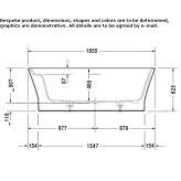 Wolnostojąca owalna wanna DuraSolid Latresne