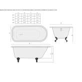 Oval free-standing cast iron bathtub Samur