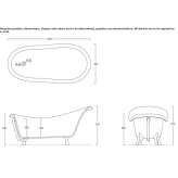 Free-standing acrylic bathtub on legs Borrenes
