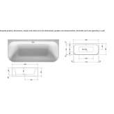 Rectangular built-in acrylic bathtub Odemira