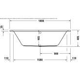 Built-in acrylic bathtub with hydromassage Beuna