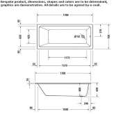 Rectangular built-in ceramic bathtub Liqenas