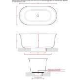 Freestanding oval ceramic bathtub Adygeysk