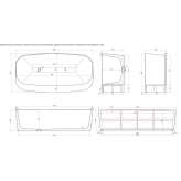 Freestanding bathtub in marble and wood Zeelst