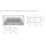 Rectangular built-in acrylic bathtub Odemira