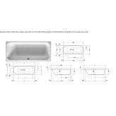 Built-in acrylic bathtub with hydromassage Odemira