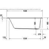 Built-in acrylic bathtub with hydromassage Beuna