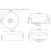 Freestanding Solid Surface bathtub Blagnac