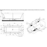 Rectangular PMMA whirlpool bathtub Klimmen