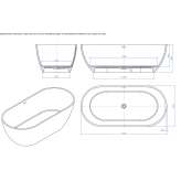 Solid Surface oval bathtub Wellman