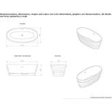 Solid Surface oval bathtub Cabo