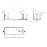 Solid Surface rectangular bathtub Masloc