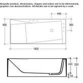 Pietraluce® rectangular bathtub Tabio