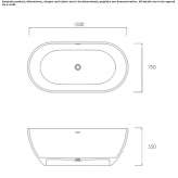 Wolnostojąca owalna wanna Solid Surface Vistha