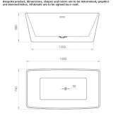 Rectangular acrylic bathtub Luzino