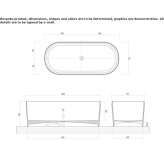 Freestanding oval bathtub made of composite material Inzell