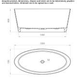 Oval bathtub made of cultured marble Leabrook