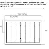 Rectangular shower tray made of Luxolid® slats Argine