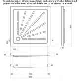 Square shower tray made of stainless steel, non-slip Siurana