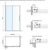 Corner crystal shower cabin with sliding doors Hanvec