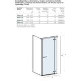 Corner crystal shower cabin with hinged doors Kolc