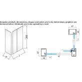 Corner shower cabin made of tempered glass with hinged doors Akkisla