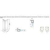 Corner shower cabin made of tempered glass with revolving door Louvigny