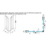 Corner shower cabin made of tempered glass with hinged doors Nazna