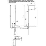 Thermostatic brass shower panel for wall mounting with a shower head Garliava