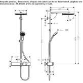 Thermostatic shower panel, chrome-plated, brass, wall-mounted, with hand shower Evlalo