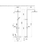 Thermostatic wall shower panel with hand shower Gurinhem