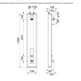 Shower panel with closing tap and thermostatic tap Plouezec