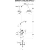 Shower panel with wall thermostat and hand shower Bear